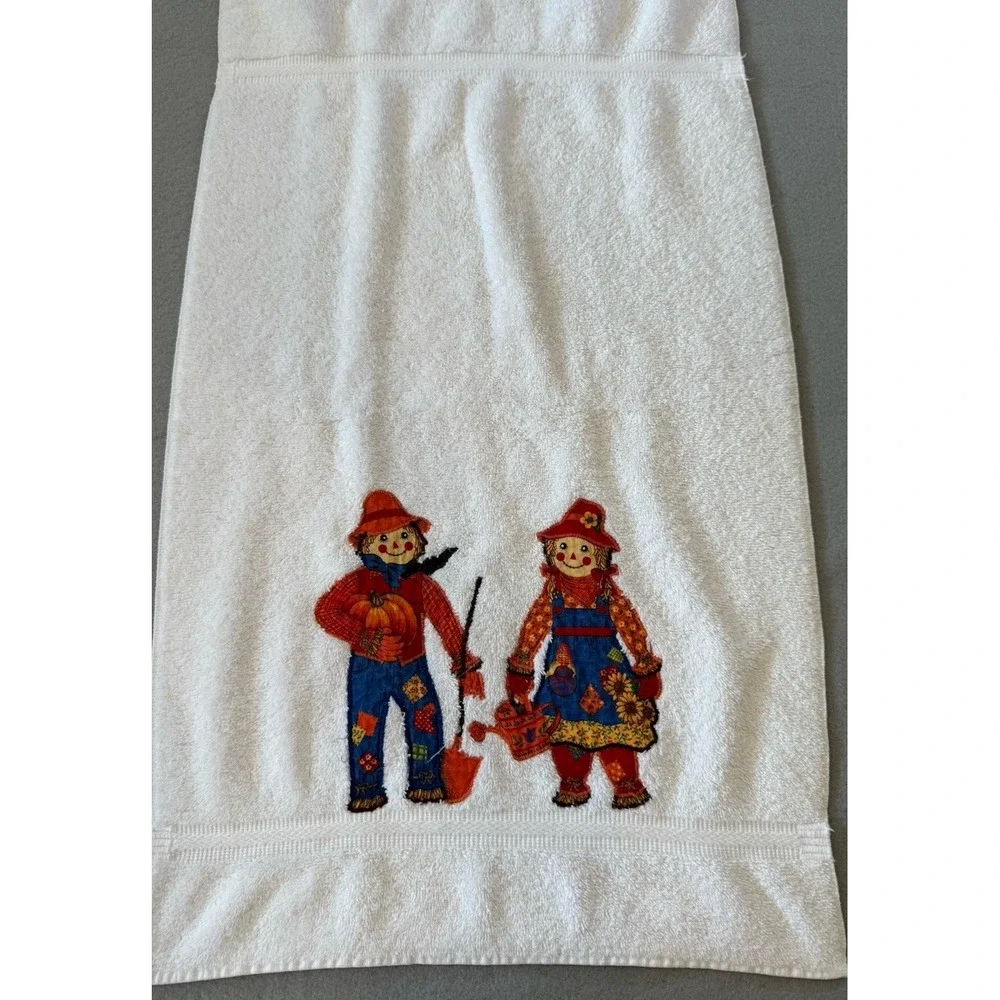 VTG Y2K Dundee Fall Harvest Pumpkin Scarecrow Bath Handtowel Wash Cloth 6 Piece